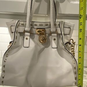 Beautiful large white leather Michael Kors purse